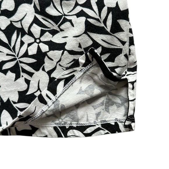 LANDS’ END 100% cotton black & white tropical floral sundress size M/P 10-12 - Picture 2 of 5